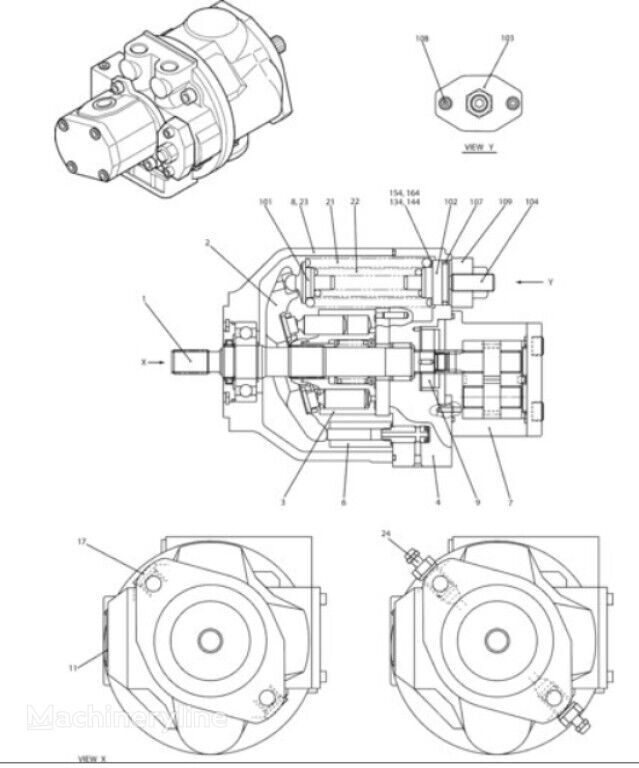 Case PH10V00008F2 PH10V00008F2 hydraulic pump for Case CX50B mini excavator